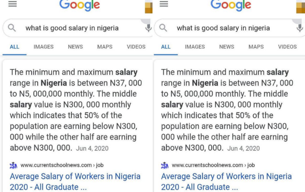 Salary in Nigeria