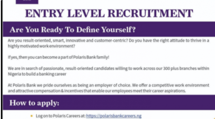 Polaris bank job