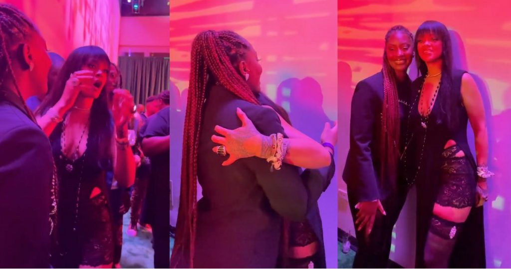 “Oh my god” – Rihanna screams with joy as she meets Nigerian singer, Tems for the first time