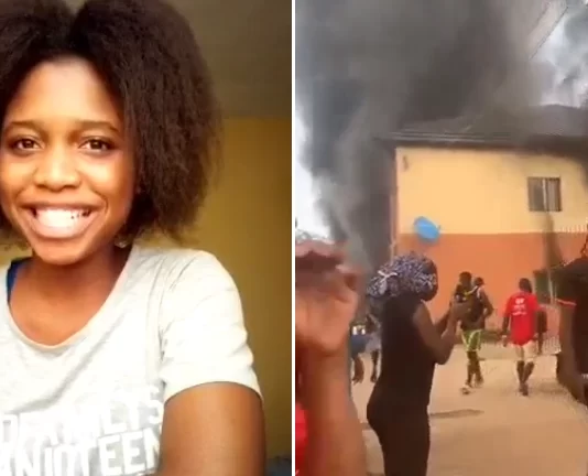 Video captures moment gas explosion occurred while a UNIZIK student was on Facebook live