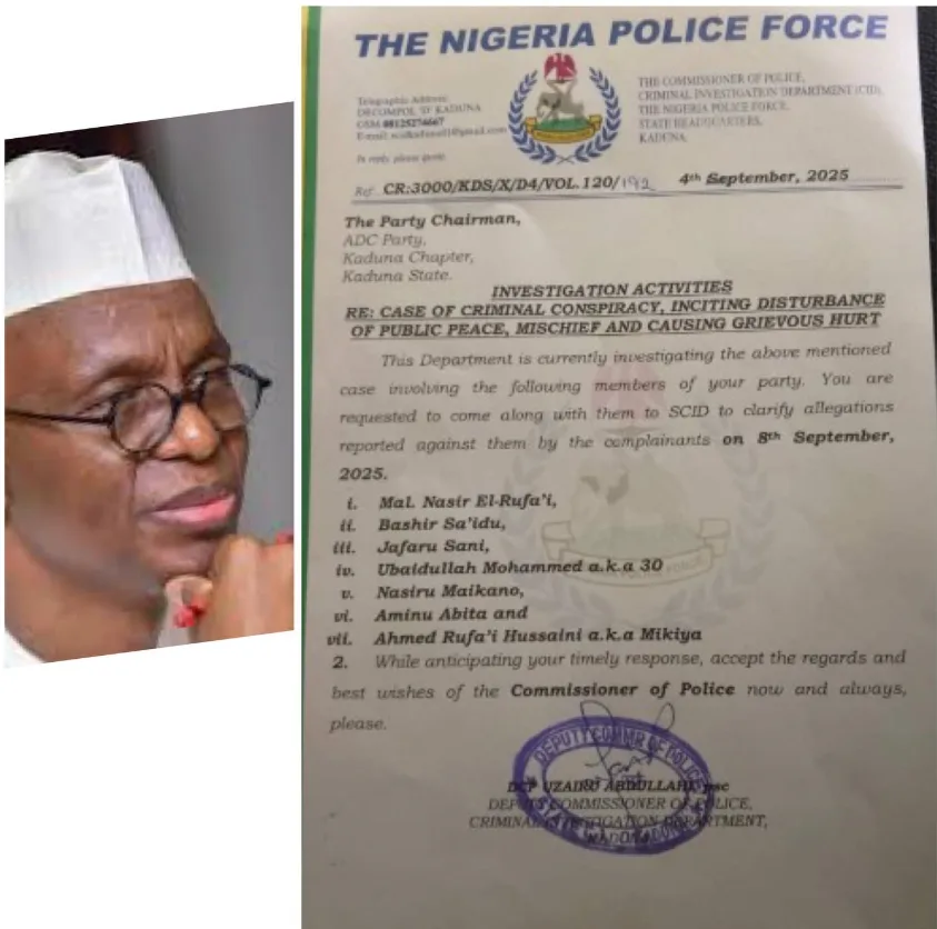 Oppression - Nigerians react as Police invites El-rufai and other ADC chieftains