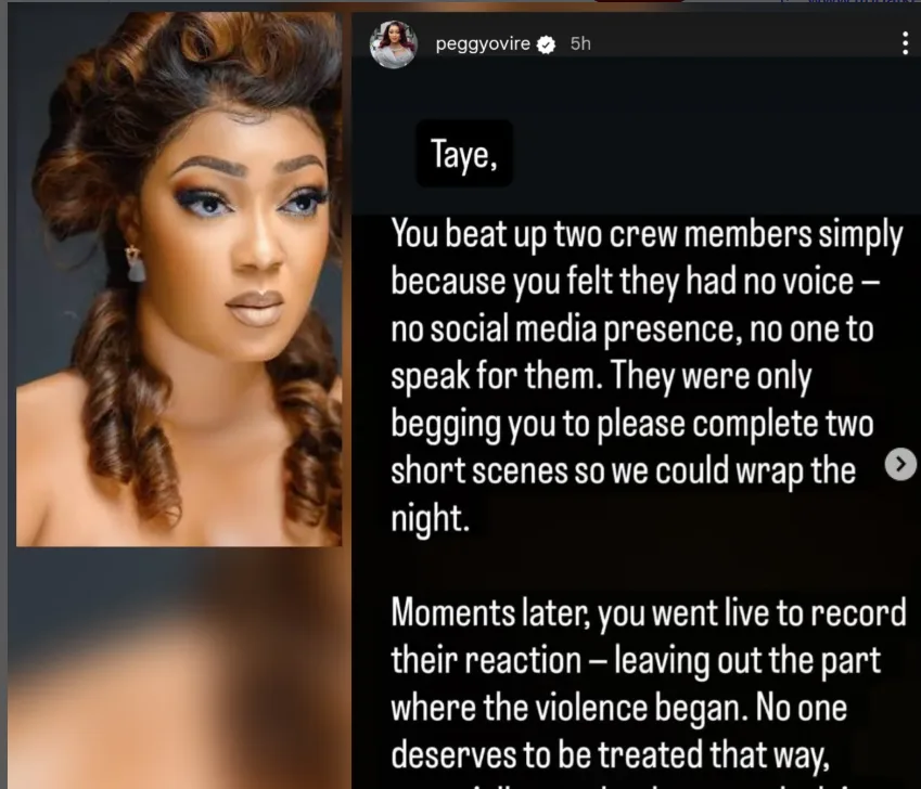 Peggy Ovire Speaks Out on Set Altercation with Actor Taye Arimoro, Netizens React