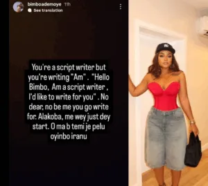 Actress Bimbo Ademoye Drops Hilarious Memo For Aspiring Scriptwriters
