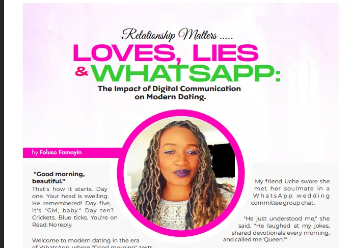 The impact of digital communications on modern dating - By Foluso Famoyin