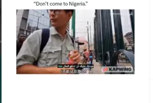 Chinese Traveller Warns Tourists Against Visiting Nigeria After Alleged Repeated Extortion in Lagos