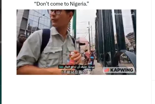 Chinese Traveller Warns Tourists Against Visiting Nigeria After Alleged Repeated Extortion in Lagos